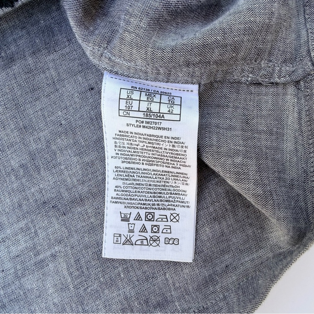 Men’s Guess Brand Short Sleeve Shirt Linen/Cotton Blend Size XL - Picture 5 of 7